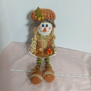 Button Legs Lady Scarecrow Shelf Sitter Thanksgiving, Harvest, Seasonal Decor